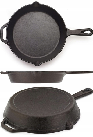 Patelnia Żeliwna Do Grilowania 31cm Na Ognisko Gaz Indukcja Talerz Iron1