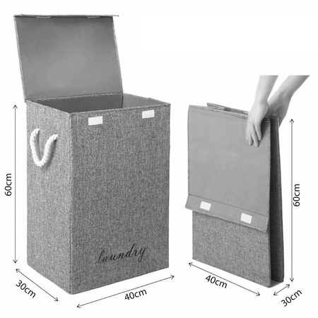 Kosz Na Pranie Bieliznę Wolnostojący Organizer Składany Z Zamykaniem