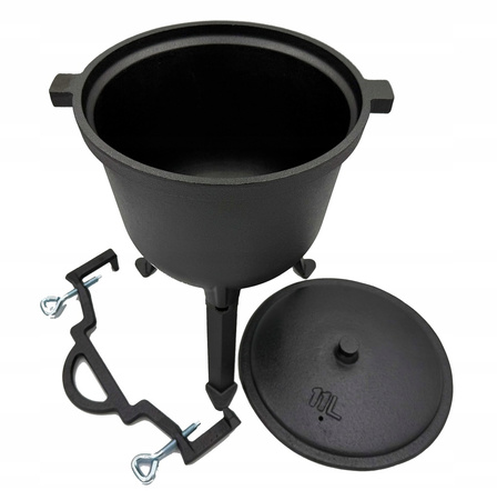 Kociołek Żeliwny 11l Wiszący Garnek Myśliwski Do Pieczonek Ognisko Iron 11l