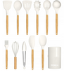 Przybory Kuchenne Silikonowe Zestaw Akcesoriów Kuchennych Białe Sztuk 12
