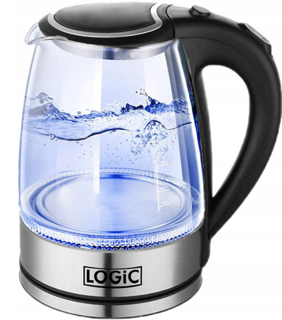 Szklany Czajnik Elektryczny 1,8 Led Bezprzewodowy