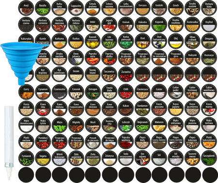 Stojak Na Przyprawy 24 Szklane Słoiczki Pojemniki Organizer +144 Naklejki