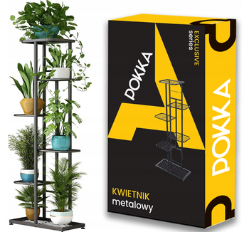 Kwietnik Metalowy 6-poziomowy Piętrowy Stojak Na Doniczki Rośliny Kwiaty