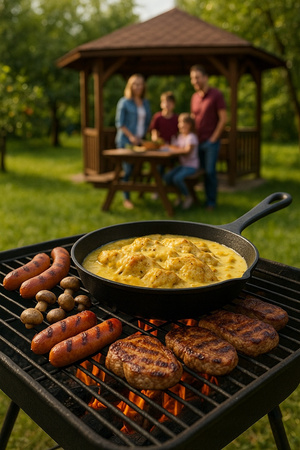 Patelnia Żeliwna Do Grilowania 31cm Na Ognisko Gaz Indukcja Talerz Iron1