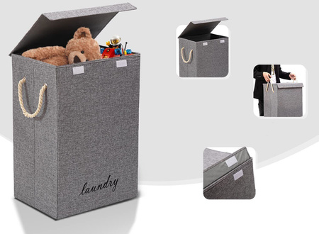 Kosz Na Pranie Bieliznę Wolnostojący Organizer Składany Z Zamykaniem