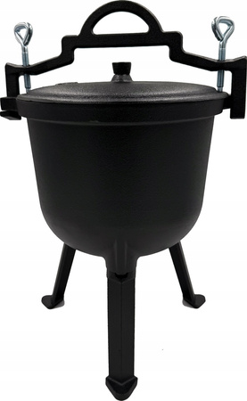 Kociołek Żeliwny 11l Wiszący Garnek Myśliwski Do Pieczonek Ognisko Iron 11l