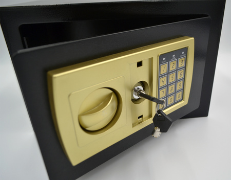 Duży Sejf Domowy Kasetka Kasa Pancerna Elektroniczny Szyfr Czarny 5kg