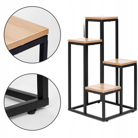 Kwietnik Stojący Metalowy 4-poziomowy Stojak Na Doniczki Kwiaty 4444