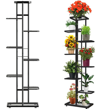 Kwietnik Metalowy 8-poziomowy Piętrowy Stojak Na Doniczki Rośliny Kwiaty 8p