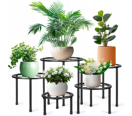 Kwietnik Metalowy Pokka Stojak Na Doniczki Rośliny Kwiaty Poziomowy 5szt.