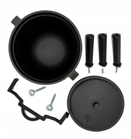 Kociołek Żeliwny 11l Wiszący Garnek Myśliwski Do Pieczonek Ognisko Iron 11l