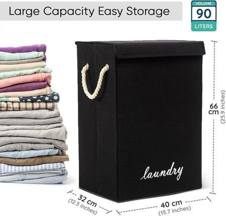 Kosz Na Pranie Bieliznę Wolnostojący Organizer Składany Z Zamykaniem Czar