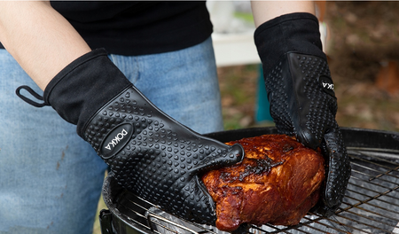 Silikonowe Rękawice Kuchenne Żaroodporne Zestaw 2x Do Grilla Piekarnika