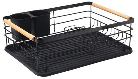 Suszarka Do Naczyń Z Tacką Czarna Duża Ociekacz