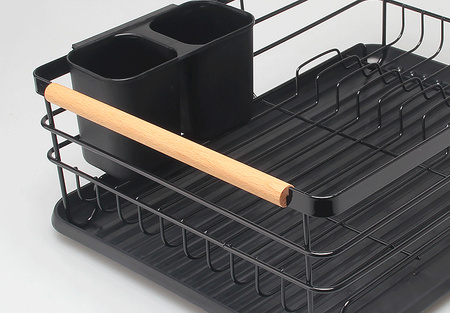 Suszarka Do Naczyń Z Tacką Czarna Duża Ociekacz