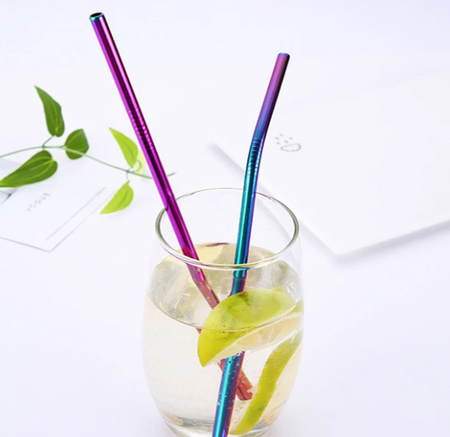 Słomki Eko Rurki Wielorazowe Metalowe Czyścik