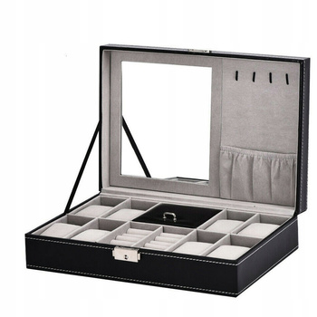 Szkatułka Organizer Na Biżuterię Zegarki Kuferek