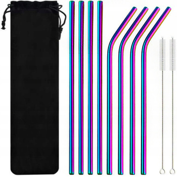 Słomki Eko Rurki Wielorazowe Metalowe Czyścik