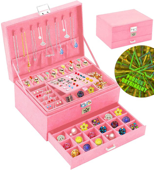 Szkatułka Na Biżuterię Kuferek Organizer Elegan Ró