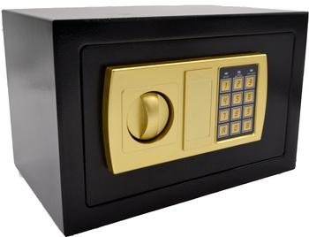 Duży Sejf Domowy Kasetka Kasa Pancerna Elektroniczny Szyfr Czarny 5kg