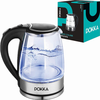 Szklany Czajnik Elektryczny 1,8 Led Bezprzewodowy