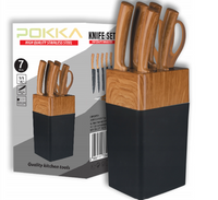 Noże Kuchenne W Bloku 5szt. Nożyczki Ostrzałka Stojak Zestaw Komplet Noży