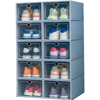 10x Pudełko Pojemnik Organizer Na Buty Z Szary Klapą S Z A R Y