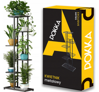 Kwietnik Metalowy 6-poziomowy Piętrowy Stojak Na Doniczki Rośliny Kwiaty