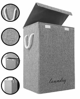 Kosz Na Pranie Bieliznę Wolnostojący Organizer Składany Z Zamykaniem